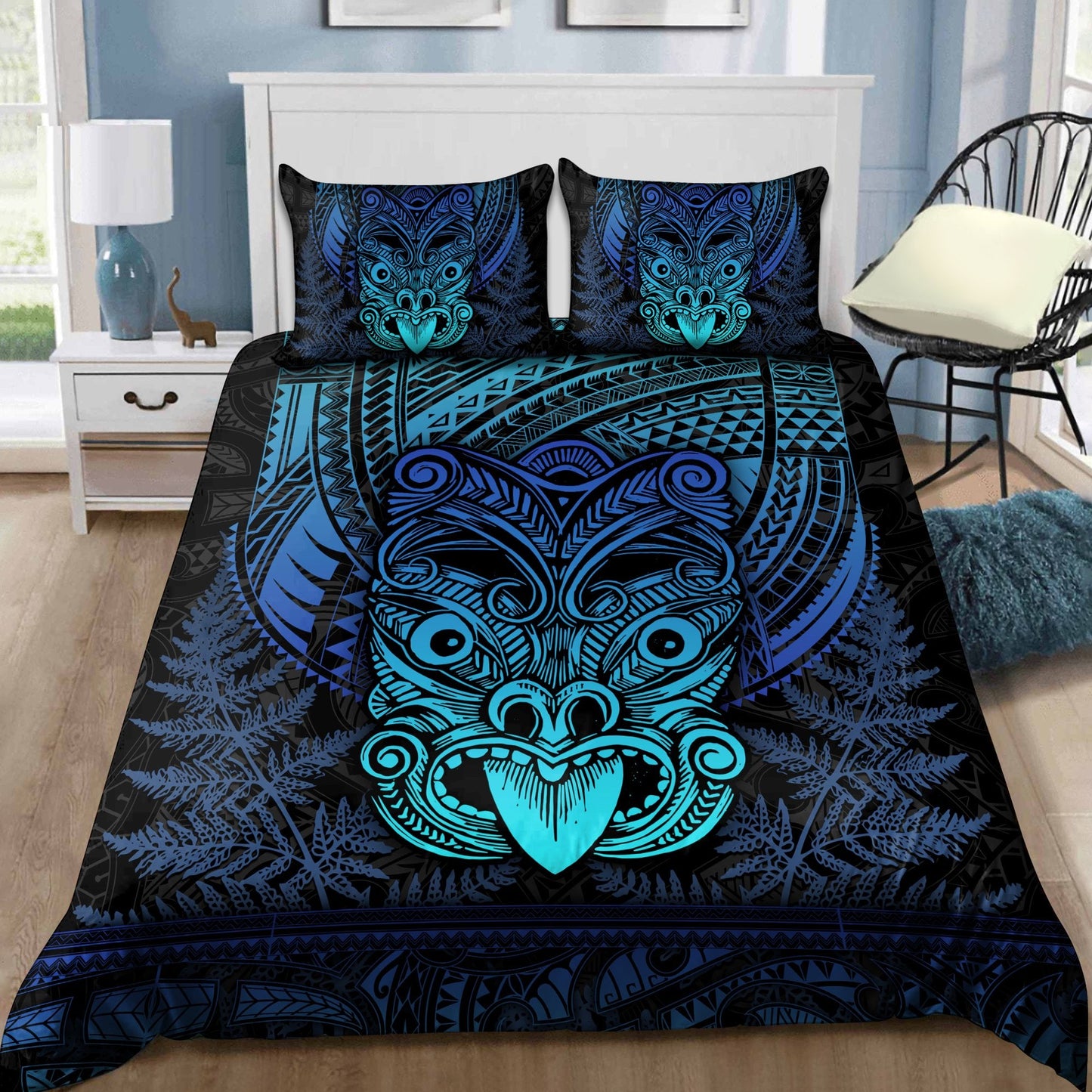 Maori Haka Dance Blue Bedding Set TNA15072101