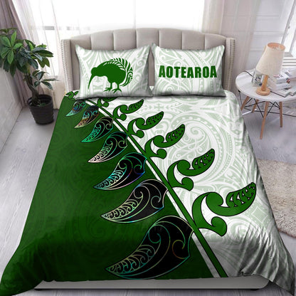 New Zealand Aotearoa Koru Fern Kiwi Bedding Set ML