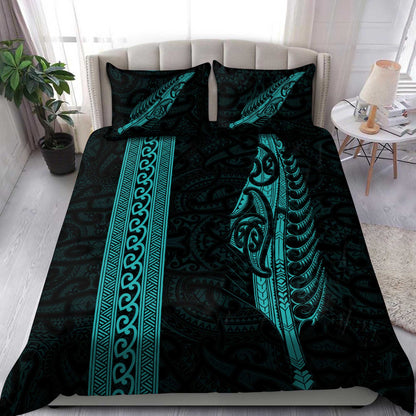 Maori Silver Fern Turquoise Aotearoa Bedding Set AM15072104.S2