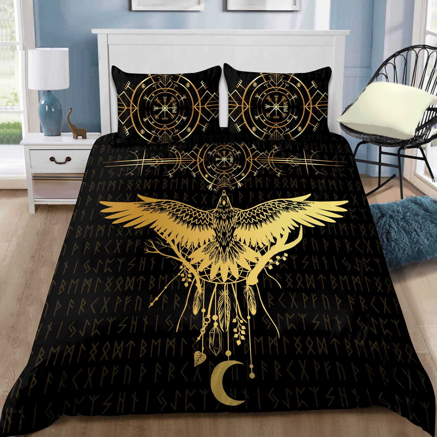 Premium Viking Gear Viking Bedding Set - Raven