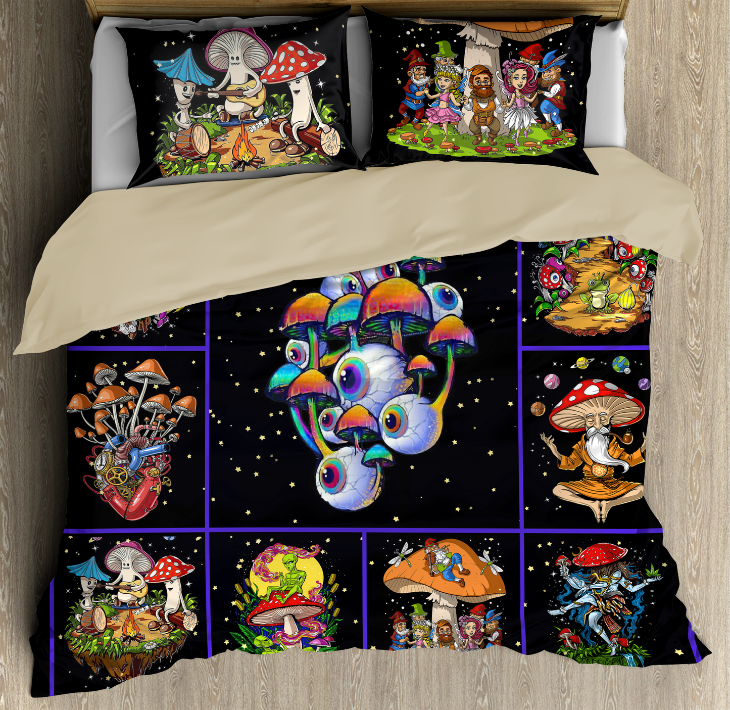 Mushroom 3D All Over Printed Bedding Set