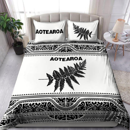 New Zealand Aotearoa Bedding Set Manaia Silver Fern Paua Shell Classic Version ML