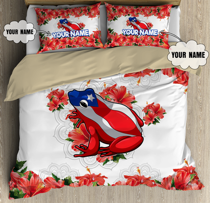 Customize Name Coqui Puerto Rico Bedding Set