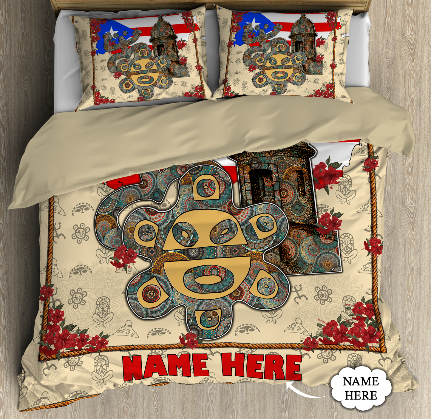 Customize Name Puerto Rico Bedding Set