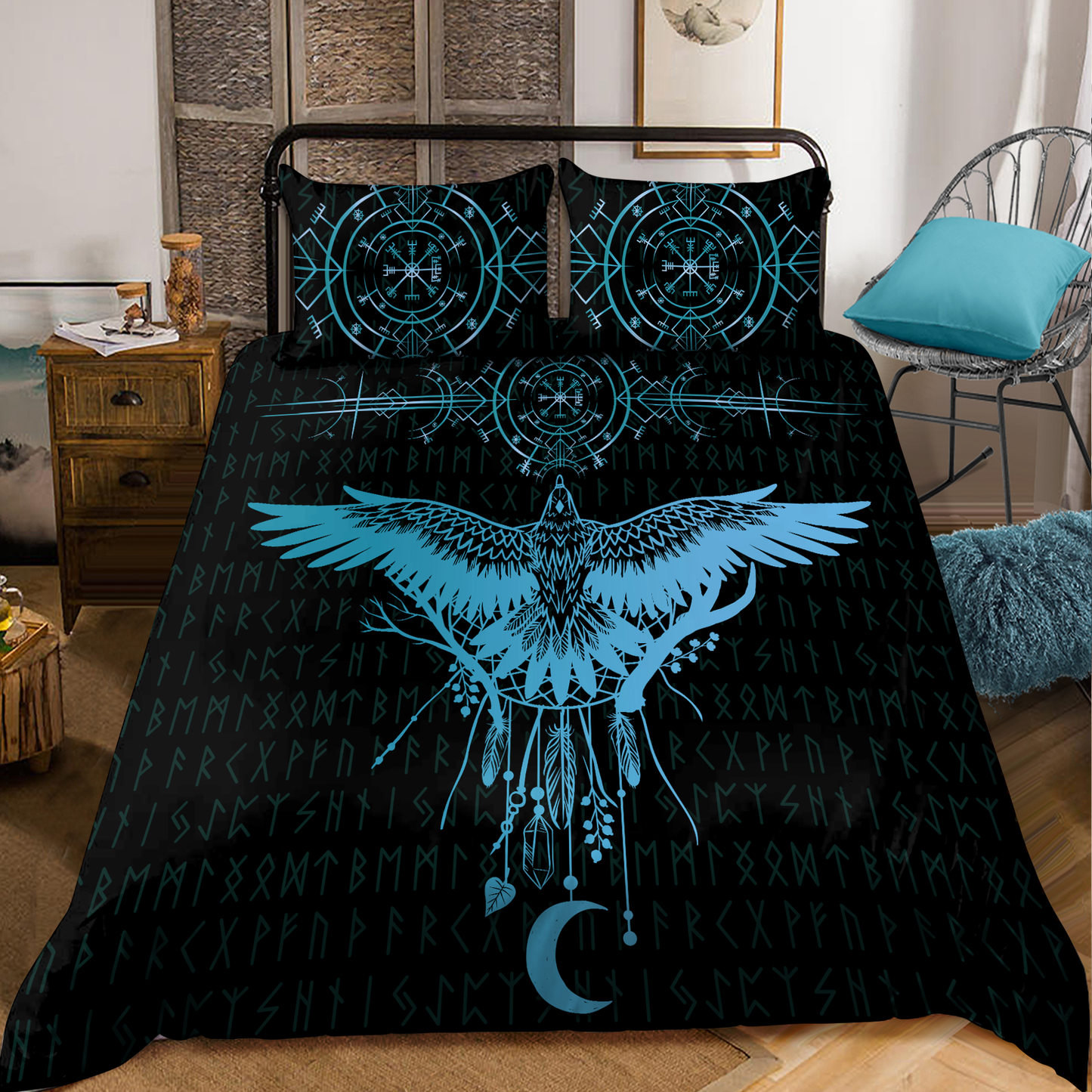 Premium Viking Gear Viking Bedding Set - Raven