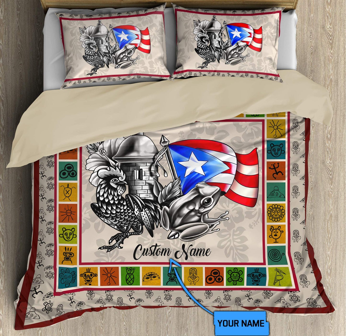 Customize Name Puerto Rico Bedding Set