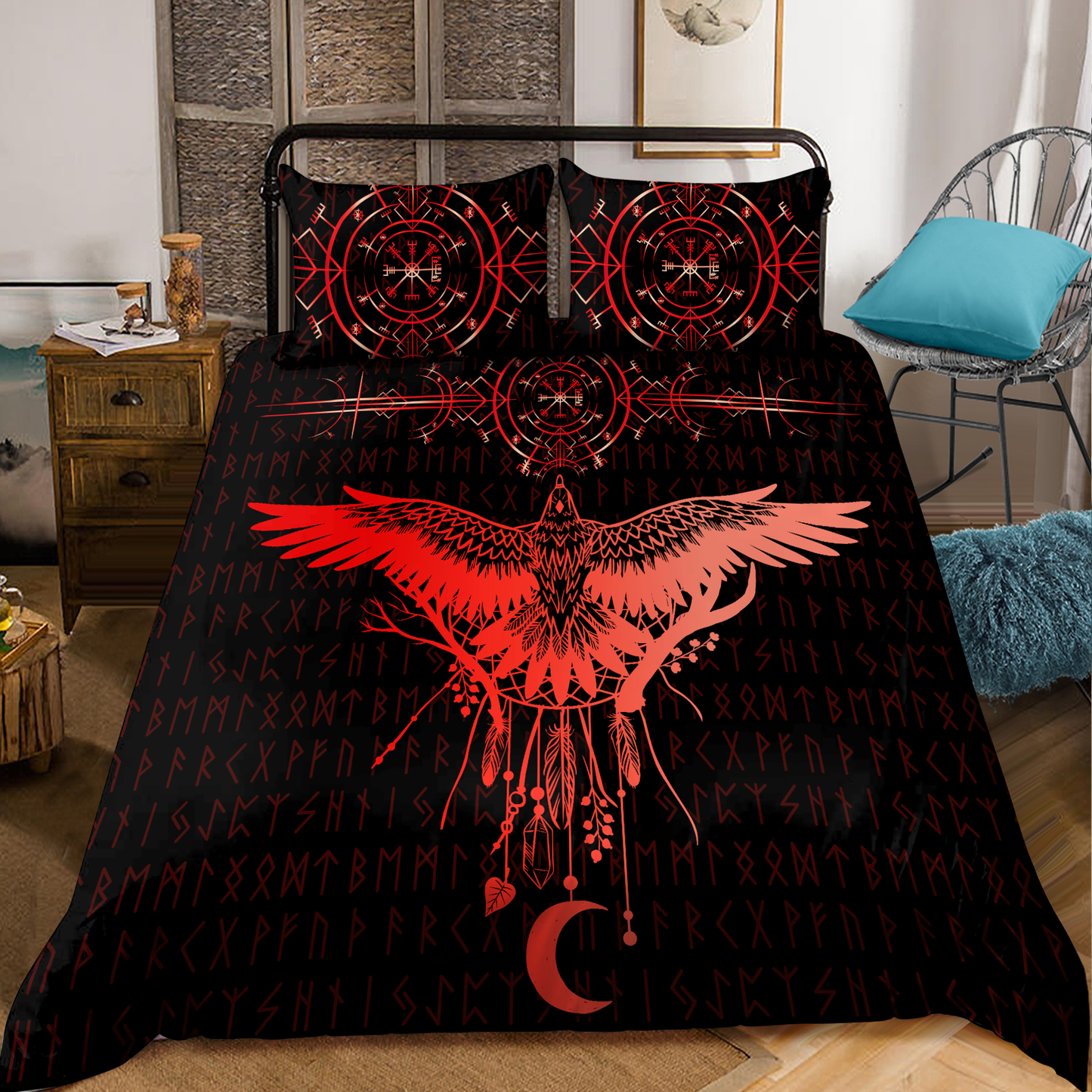 Premium Viking Gear Viking Bedding Set - Raven