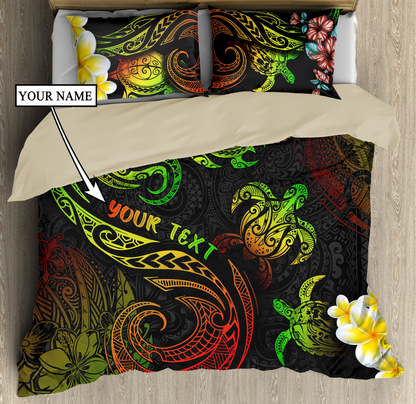 Turtle Hawaii Personalized Name Decorated 3D Bedding Set