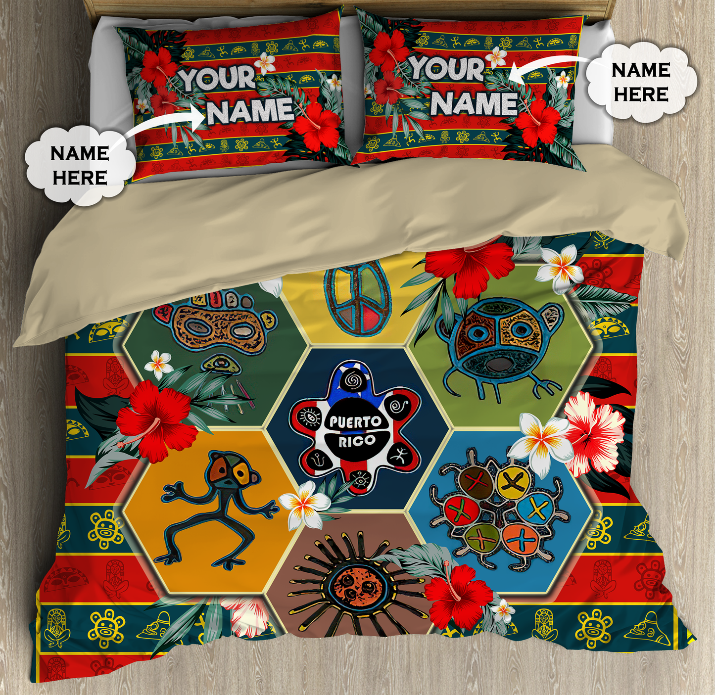 Customize Name Puerto Rico Bedding Set
