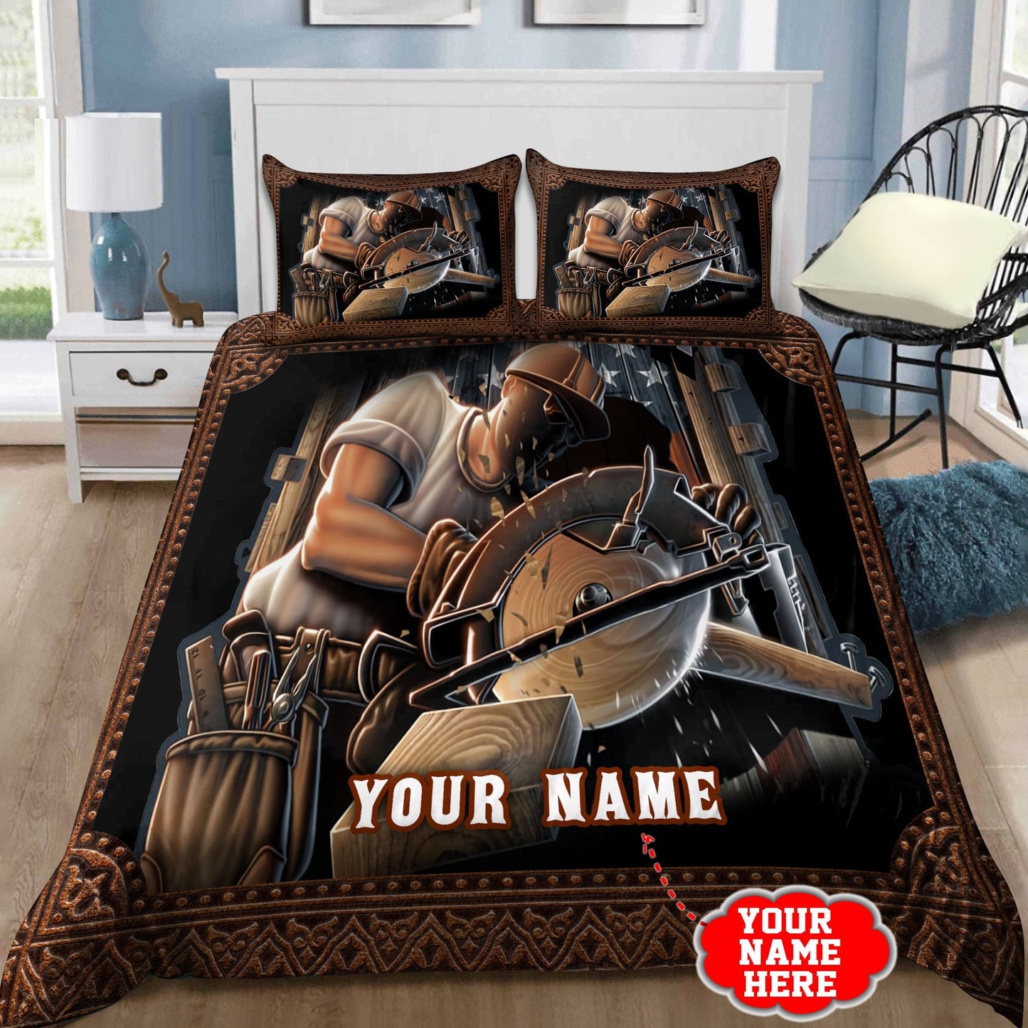 Personalized Name Carpenter Bedding Set