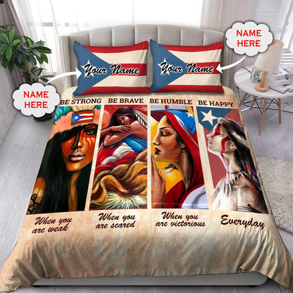 Customize Name Beautiful Girls Puerto Rico Bedding Set