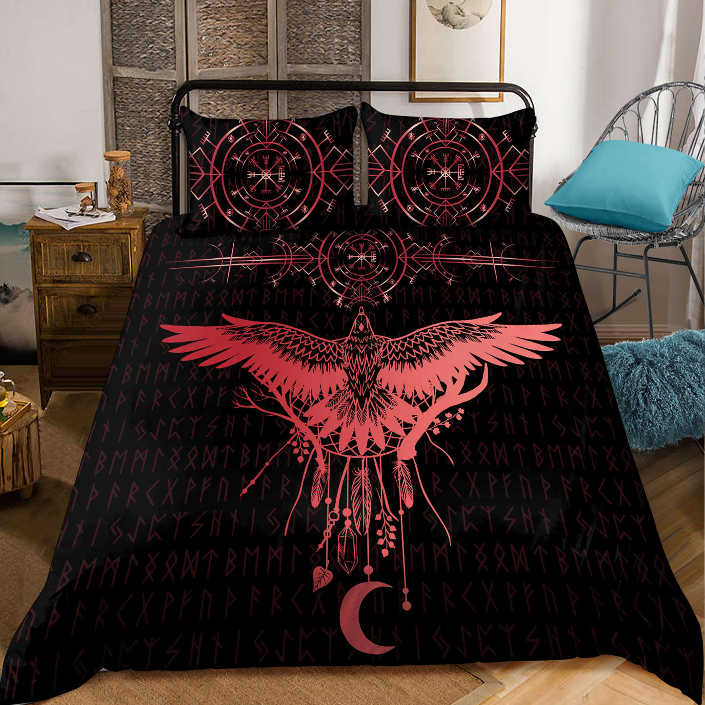 Premium Viking Gear Viking Bedding Set - Raven