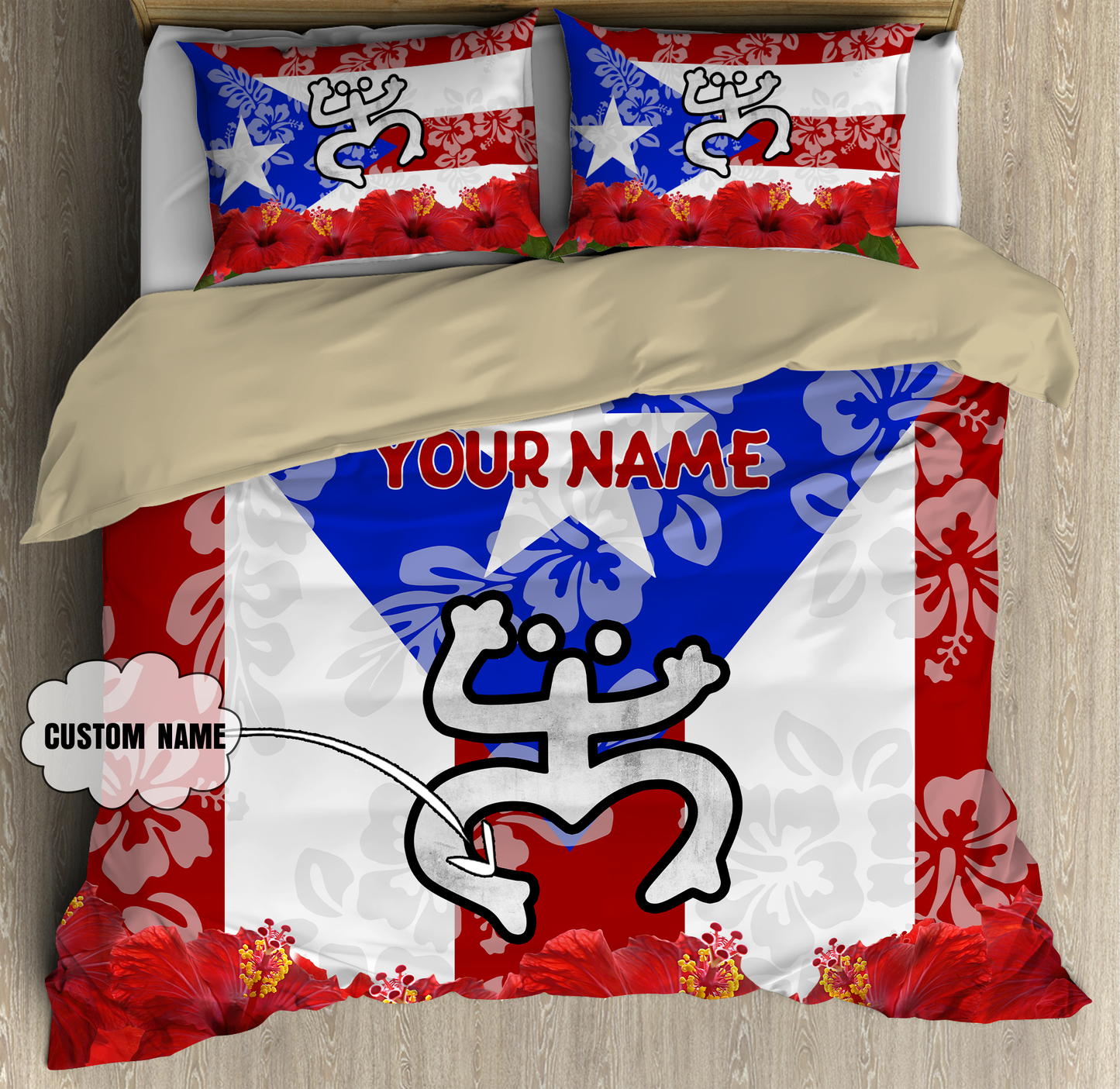 Customize Name Puerto Rico Bedding Set SN07052102
