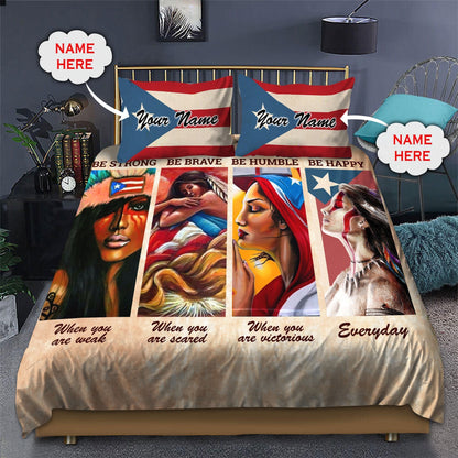 Customize Name Beautiful Girls Puerto Rico Bedding Set