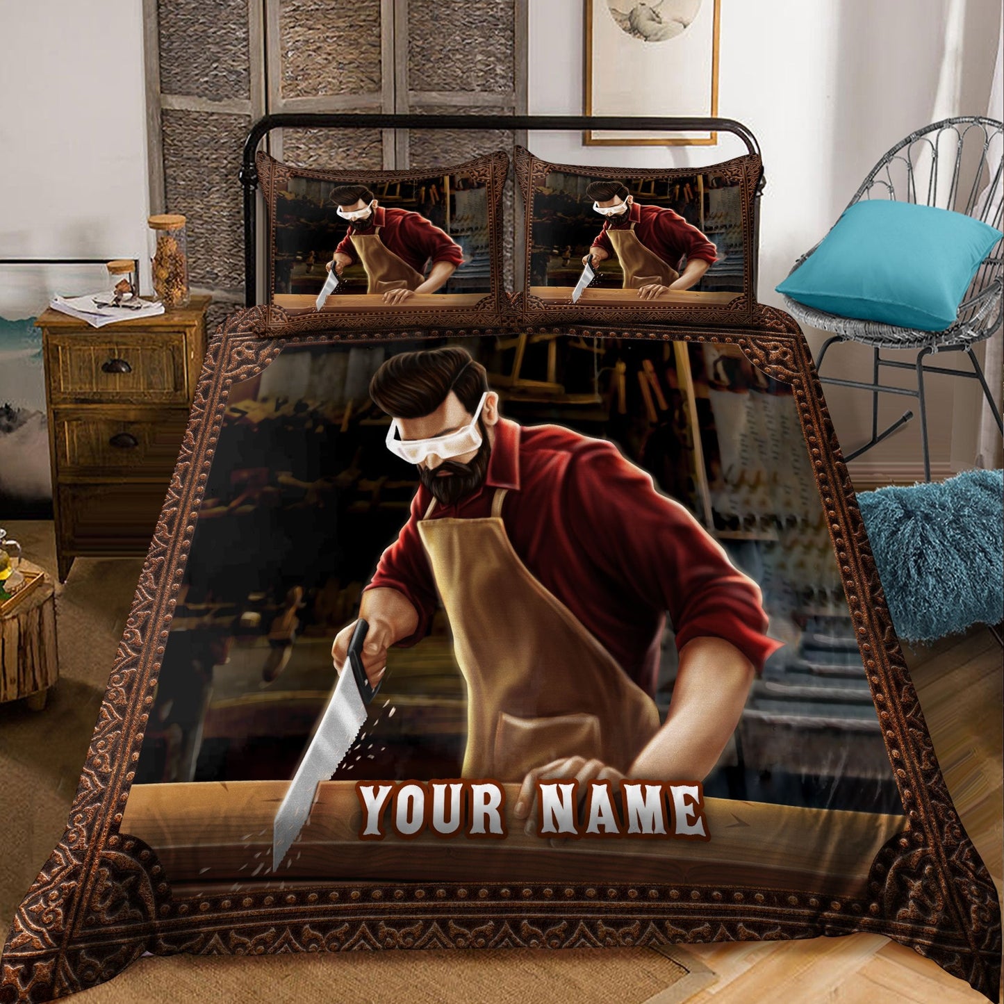 Personalized Name Carpenter Bedding Set Ver 2