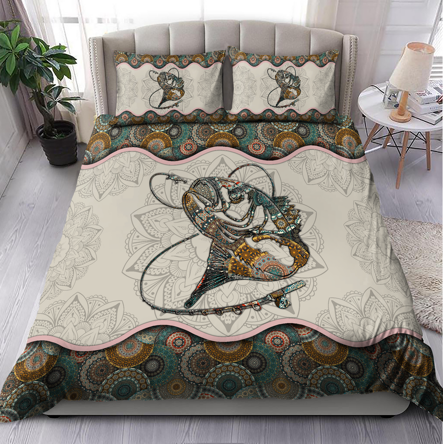 Fishing Decor Restro Bass design 3d print Bedding set SN30062102