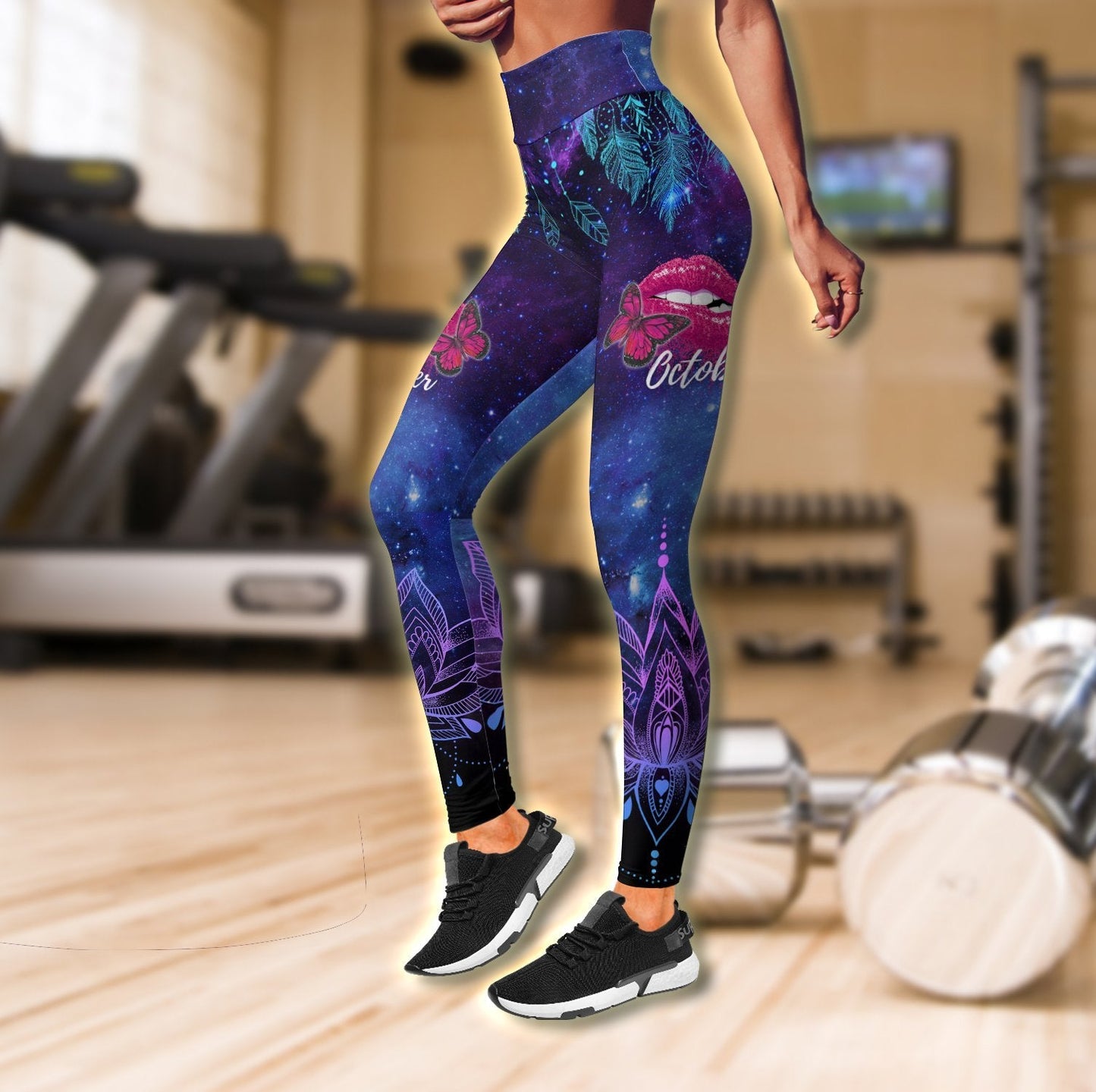 Queens are born in October Galaxy combo legging+tank TR2405210S - Amaze Style™-Apparel