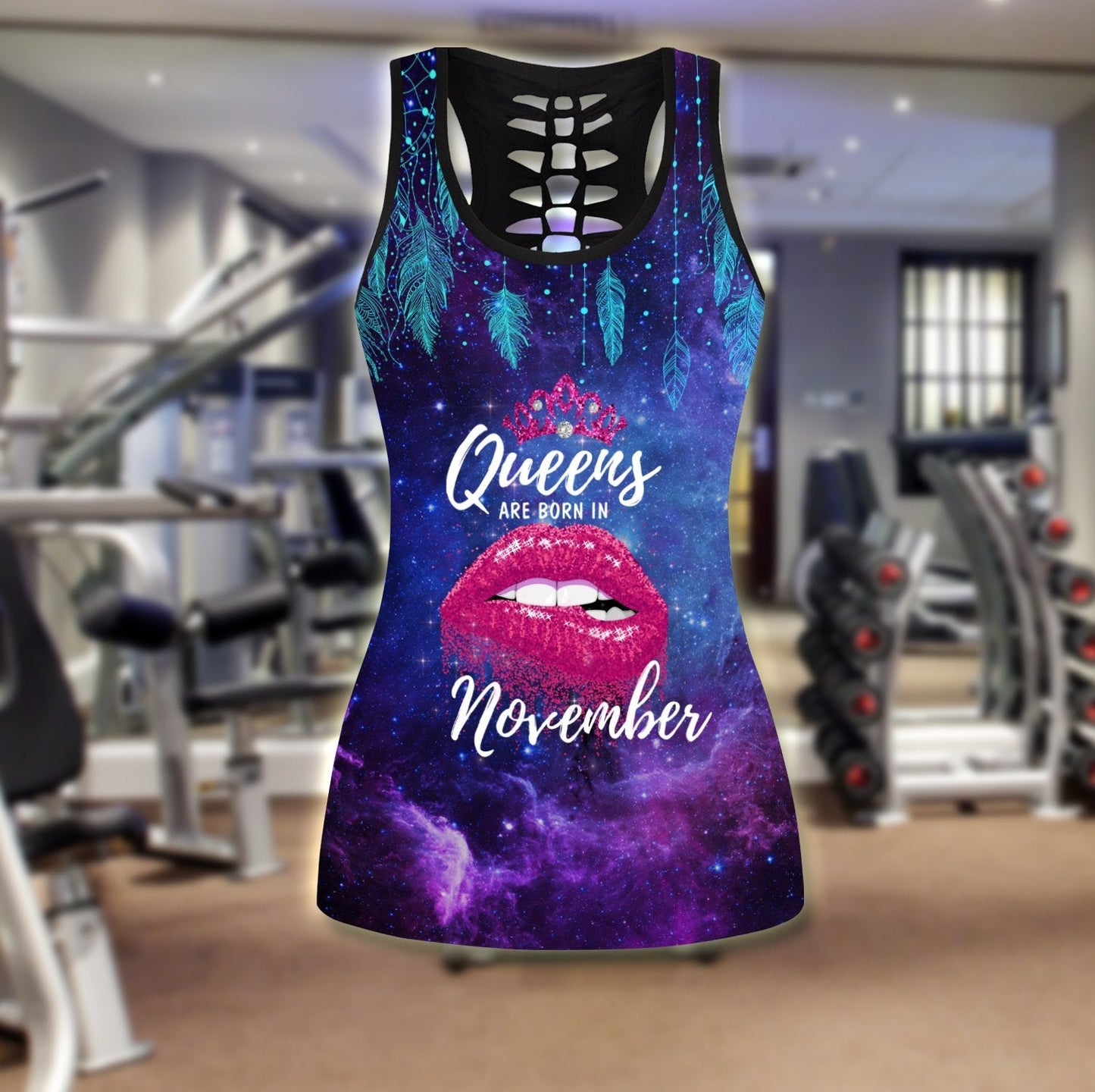 Queens are born in November Galaxy combo legging+tank TR2405211S - Amaze Style™-Apparel