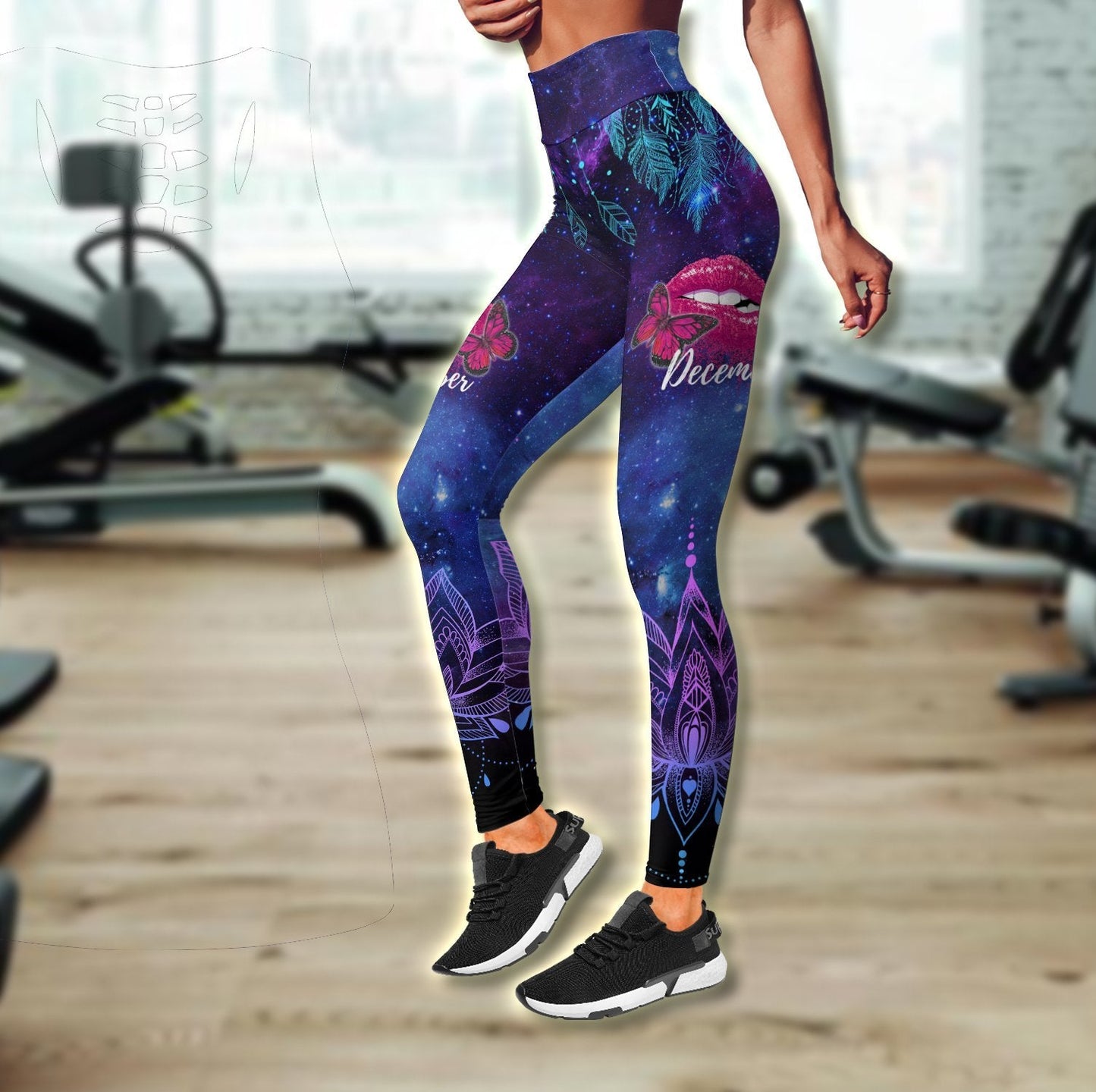 Queens are born in December Galaxy combo legging+tank TR2405212S - Amaze Style™-Apparel