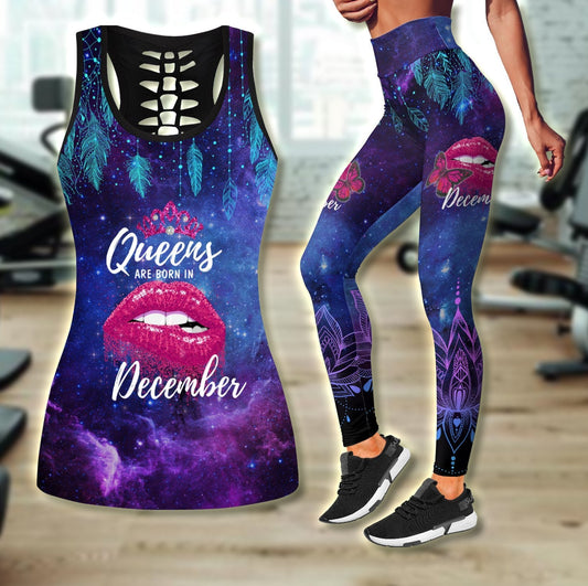 Queens are born in December Galaxy combo legging+tank TR2405212S - Amaze Style™-Apparel