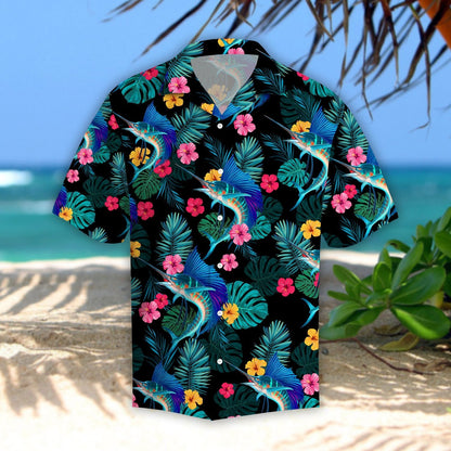 Sailfishs Hibiscus Tropical Hawaii Shirt