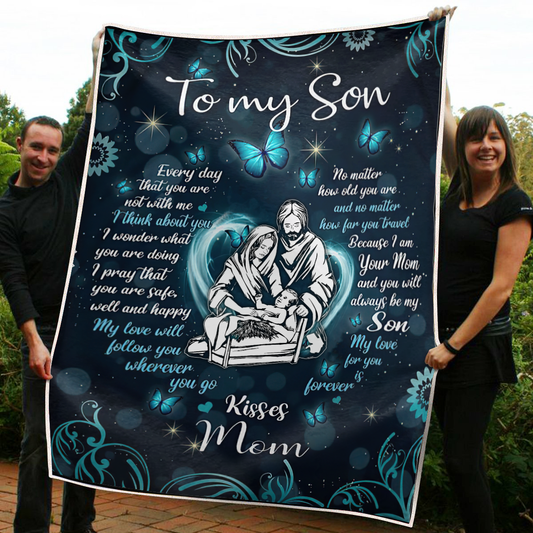 To My Son Sherpa Blanket TT