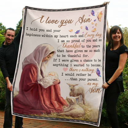 I love you Son Sherpa Blanket TT