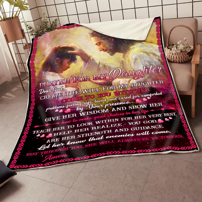 To My Daughter Sherpa Blanket TT