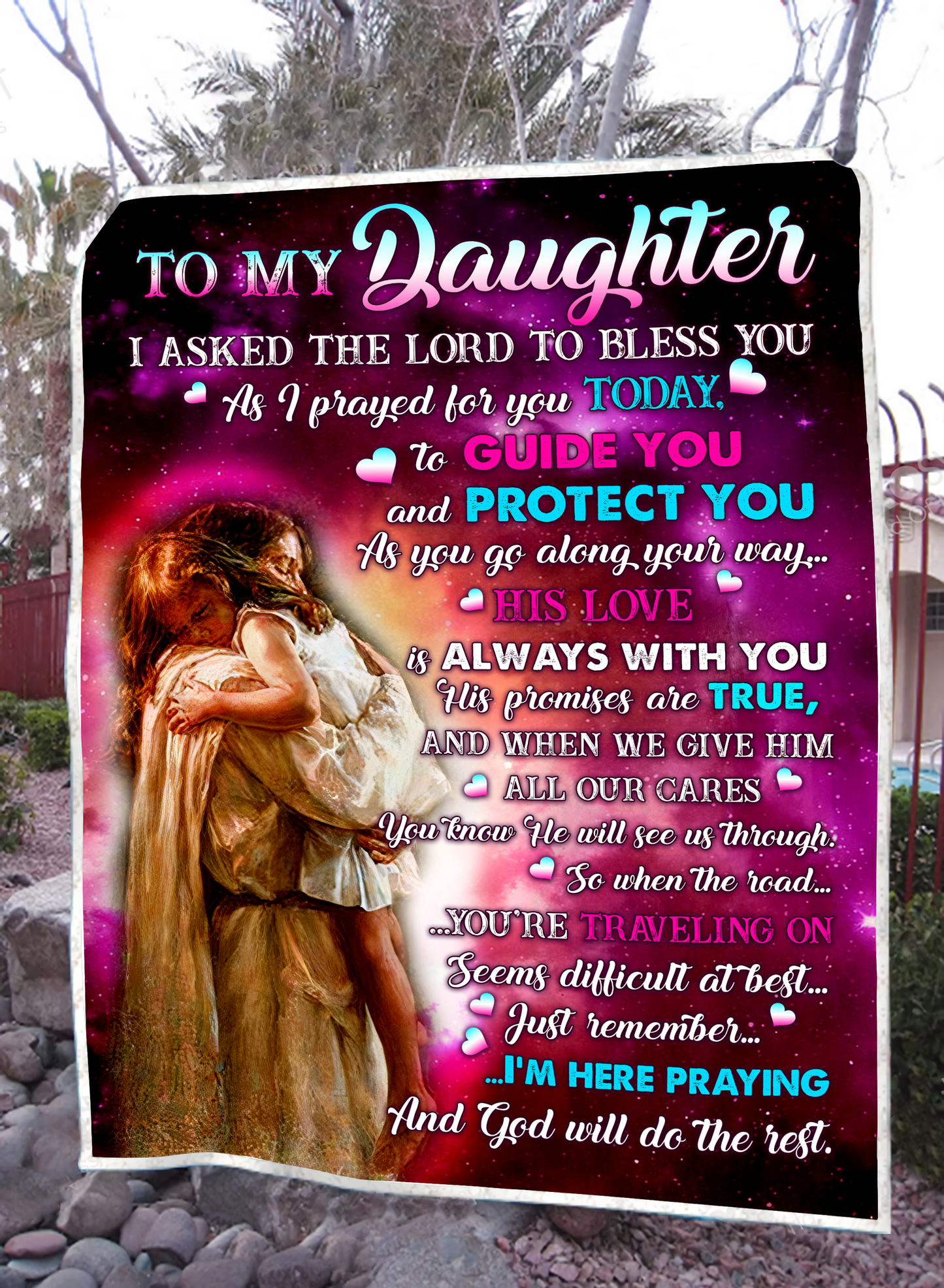 To My Daughter Sherpa Blanket TT