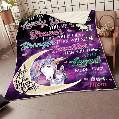 To my Daughter Unicorn Sherpa Blanket Letter - Best Gift for Christmas - Sherpa Blanket DL