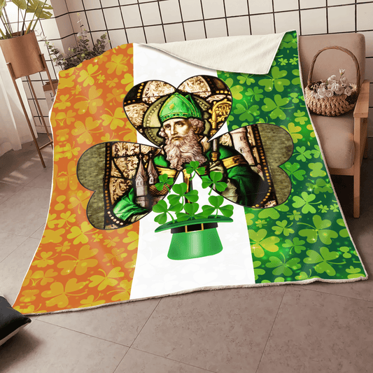 Ireland Saint Patrick's Day 3D Design Sherpa Blanket