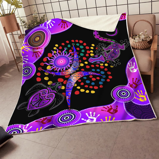 Aboriginal Naidoc Week 2021 Best Purple Turtle Lizard Blanket