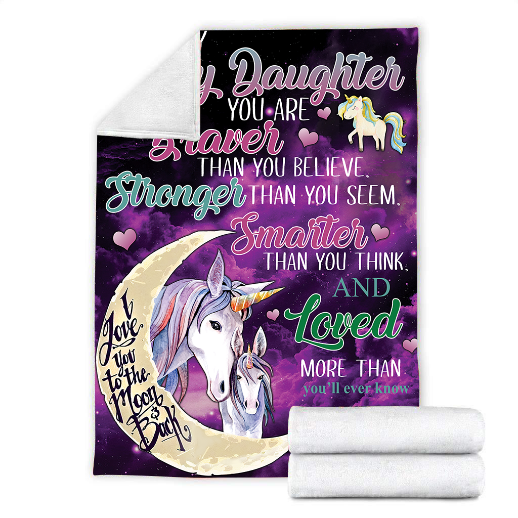 To my Daughter Unicorn Sherpa Blanket Letter - Best Gift for Christmas - Sherpa Blanket DL