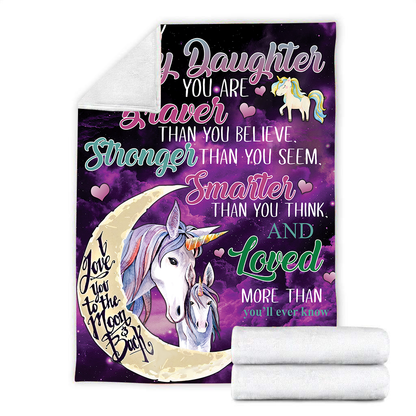To my Daughter Unicorn Sherpa Blanket Letter - Best Gift for Christmas - Sherpa Blanket DL