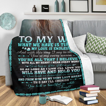 To My Wife Sherpa Blanket TT