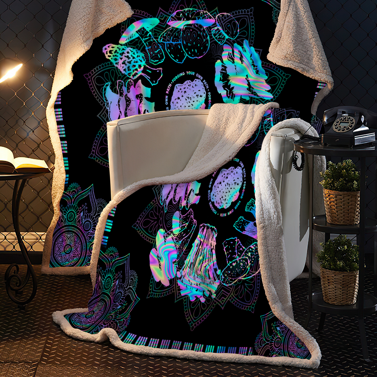 Mushroom 3D All Over Printed Blanket