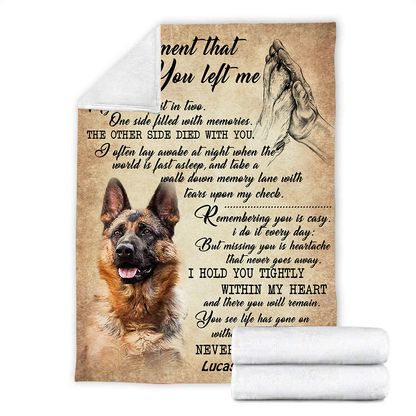 Customized  The Moment That You Left Me My Heart Split In Two Pet Photo Blanket Memorial Gift