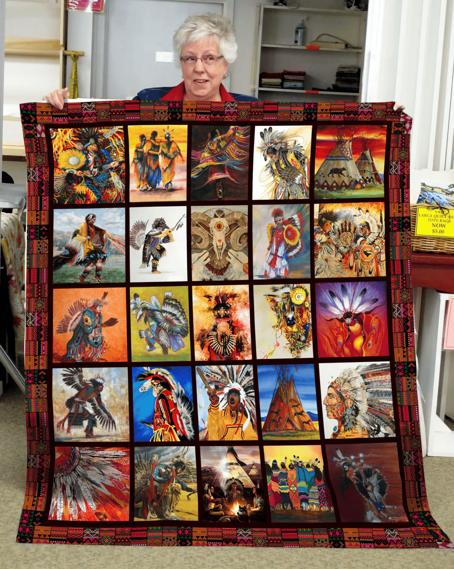 Native American Pow Wow 3D All Over Printed Blanket