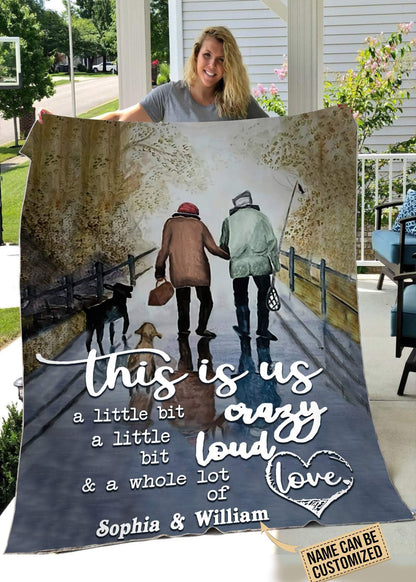 Couple Fishing Custom Name Blanket