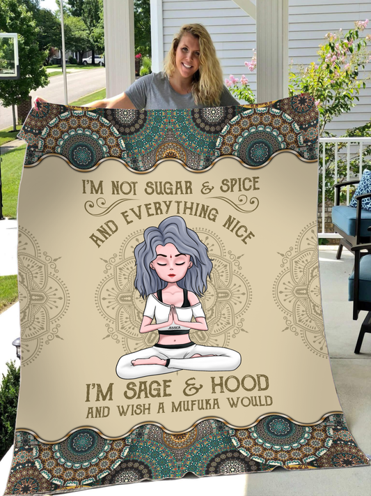 Wish A Mufuka Would - Personalized Blanket - Birthday Gift For Yoga Lover