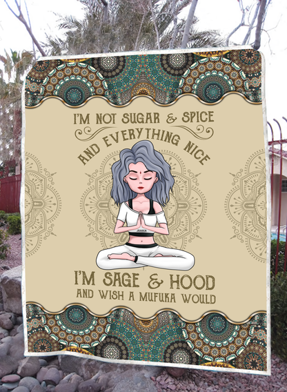 Wish A Mufuka Would - Personalized Blanket - Birthday Gift For Yoga Lover