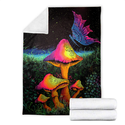 Mushroom 3D All Over Printed Blanket