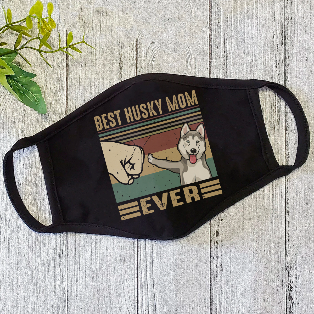 Husky Dog Mom Vintage Face Mask DL