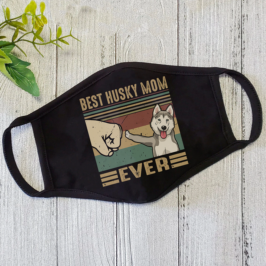 Husky Dog Mom Vintage Face Mask DL