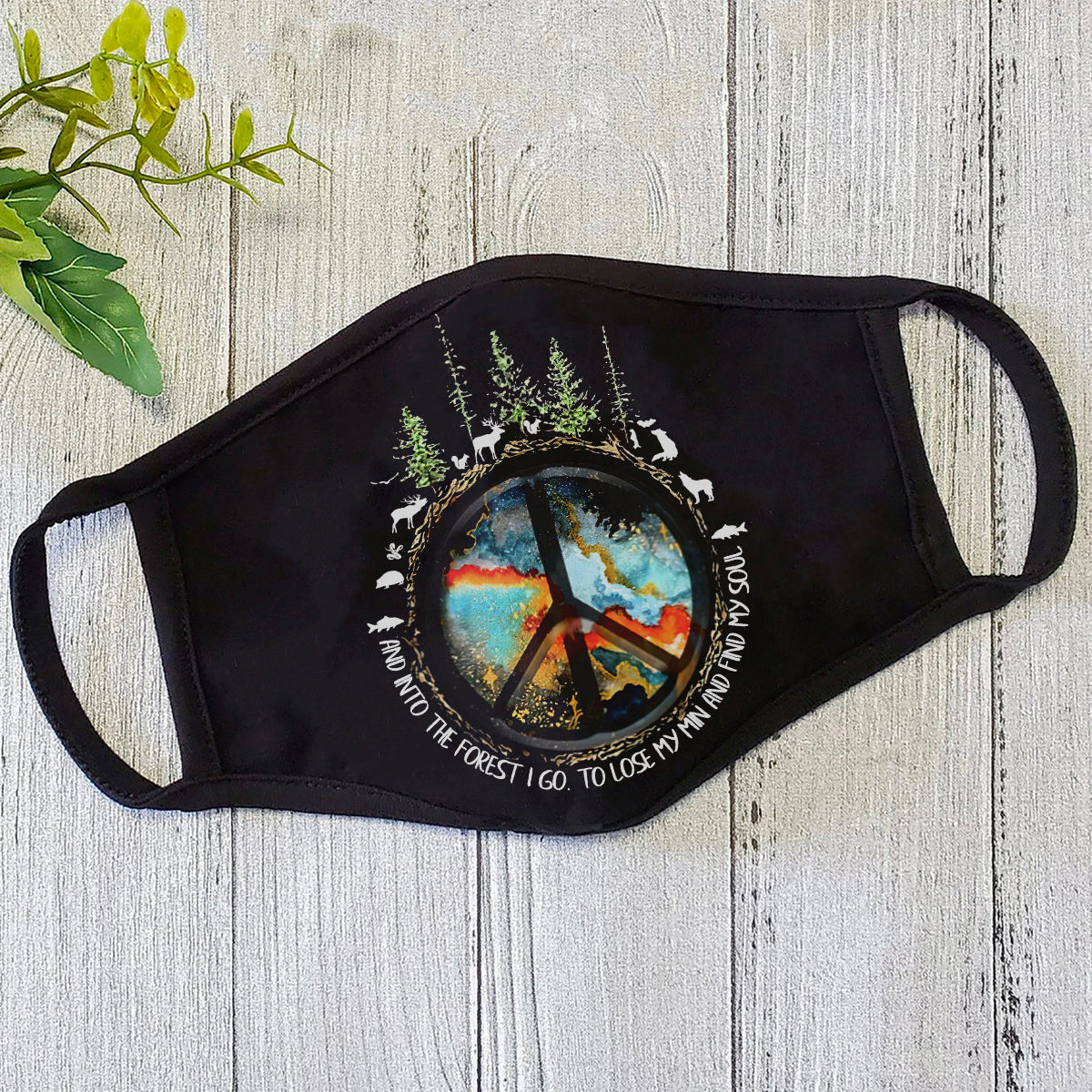 Camping Face Mask DL - Into the Forest I go John Muir Quotes Face Mask