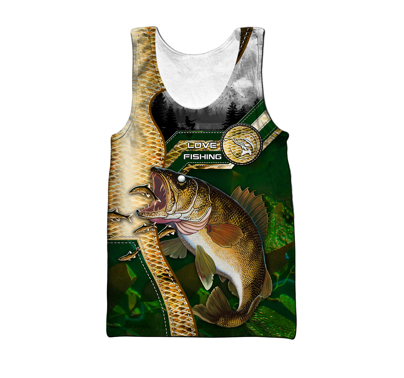 Custom name Walleye Master Fishing camo 3D print shirts