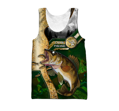 Custom name Walleye Master Fishing camo 3D print shirts