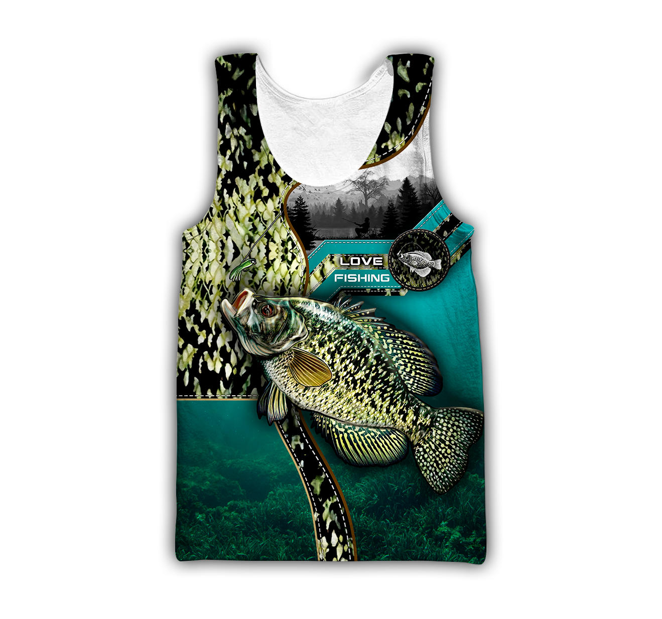 Custom name Crappie Master Fishing camo 3D print shirts