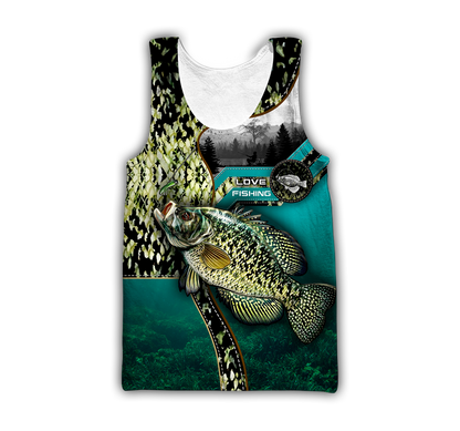 Custom name Crappie Master Fishing camo 3D print shirts
