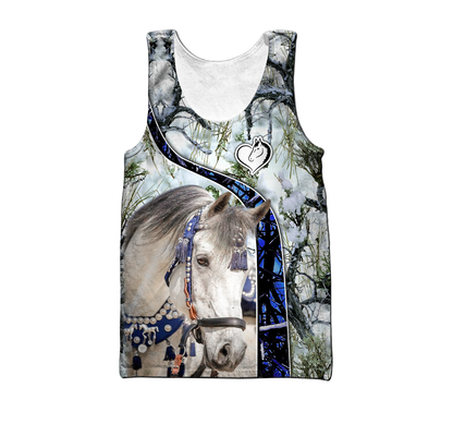 Beautiful White Horse 3D All Over Printed Shirts For Men And Women MH25122001CL